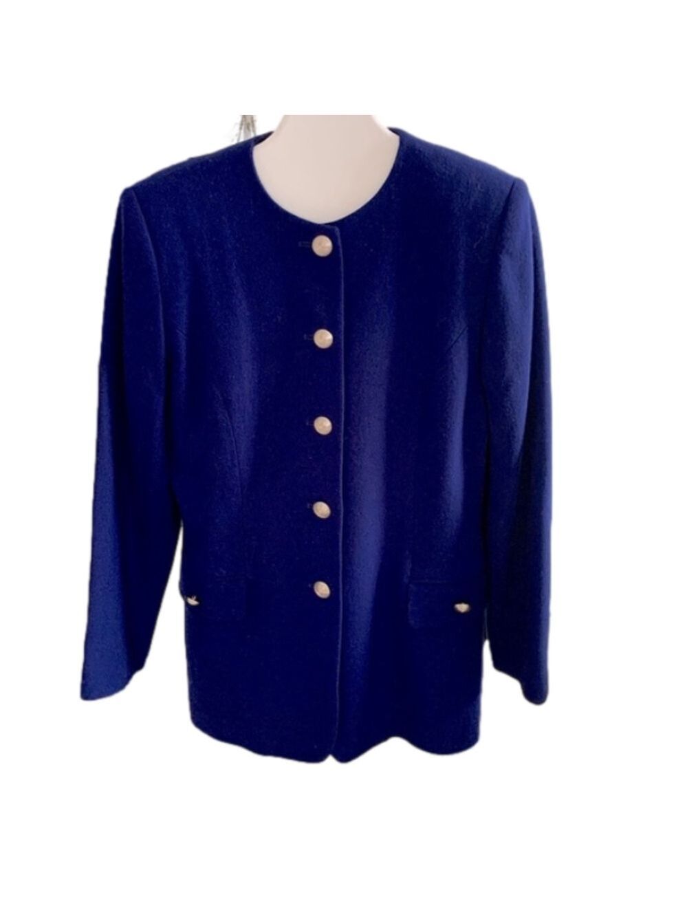 Vintage Oleg Cassini Classic Blue Skirt & Suit Jacket